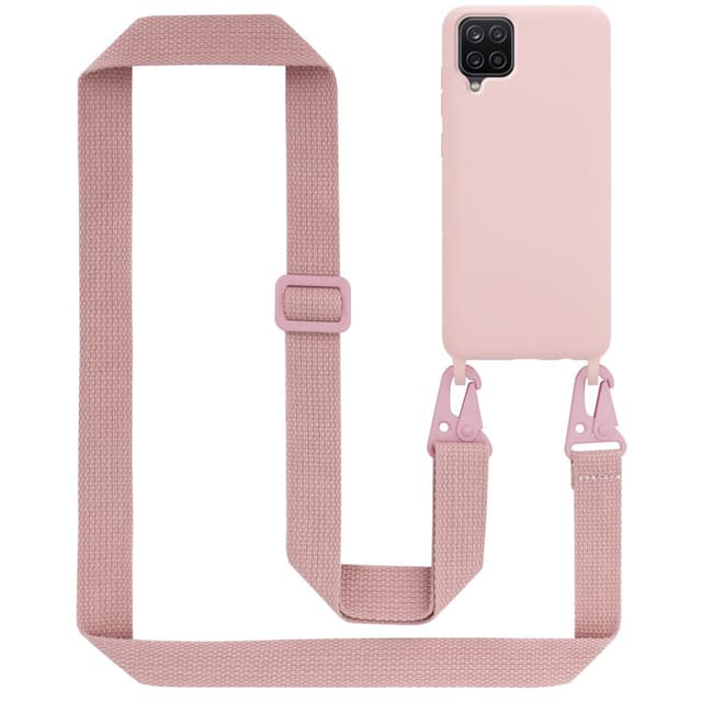 Samsung Galaxy A12 / M12 Skal Fodral Kedja (Rosa)
