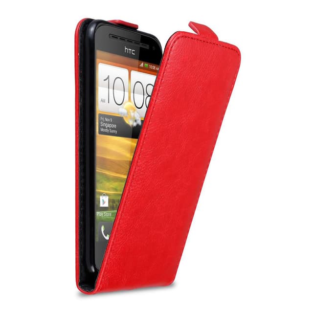 HTC ONE SV Pungetui Flip Cover (Rød)
