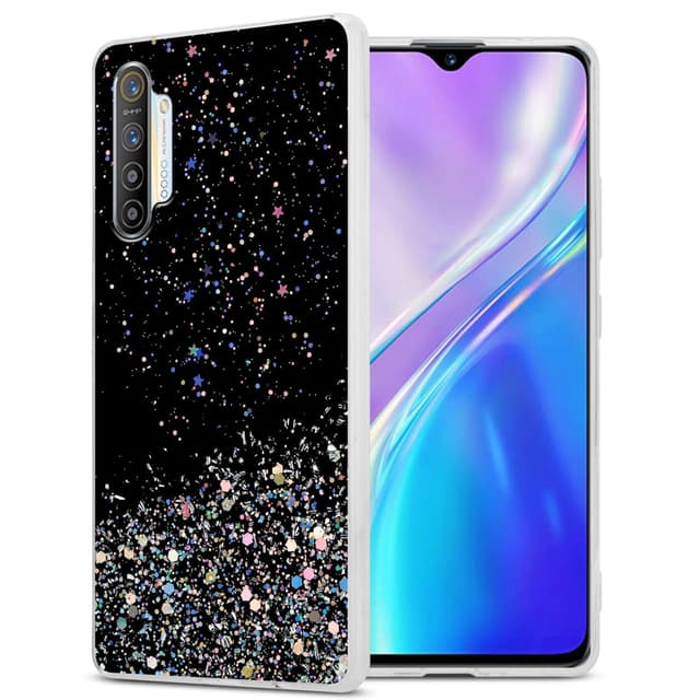 Oppo FIND X2 Silikondeksel Glitter (Svart)