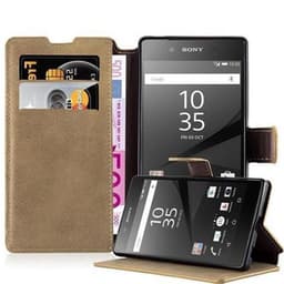 Sony Xperia Z5 Suojakuori Lompakkokotelo (Ruskea)