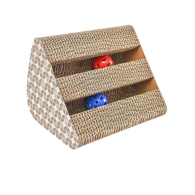 Kattekradser af brunt bølgepap (27,5 x 23,5 x 17,5 cm)