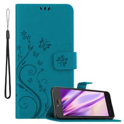 Motorola MOTO C lommebokdeksel Blomster (blå)