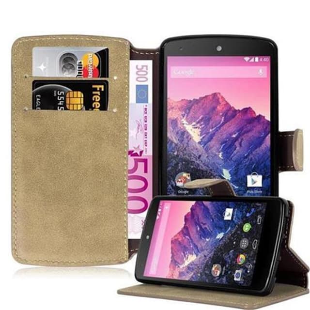 LG Google NEXUS 5 Plånboksfodral Skal (Brun)