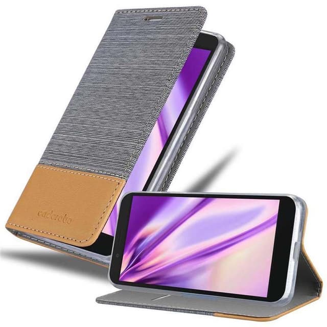 Alcatel 1C 2019 Suojakuori Lompakkokotelo (harmaa)