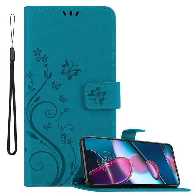 Motorola EDGE+ Plånboksfodral Skal (Blå)