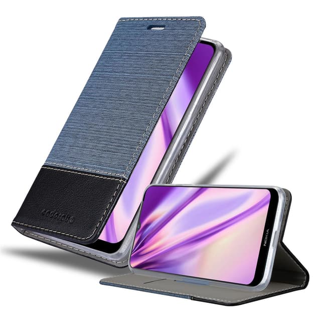 Nokia 2.4 Suojakuori Lompakkokotelo (Sininen)