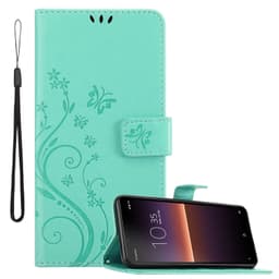 Sony Xperia 10 II Suojakuori Lompakkokotelo (Turkoosi)