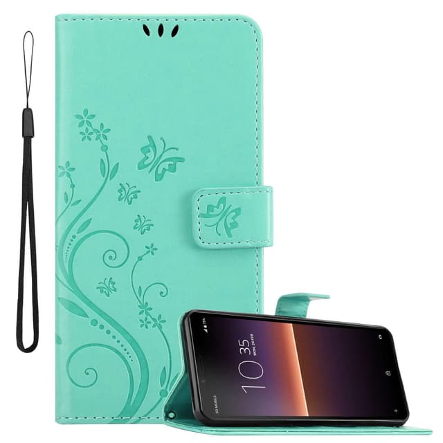 Sony Xperia 10 II Suojakuori Lompakkokotelo (Turkoosi)