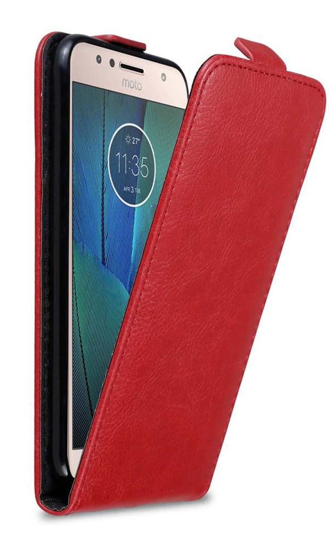 Motorola MOTO G5S PLUS Pungetui Flip Cover (Rød)