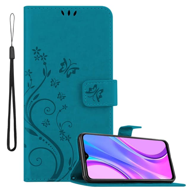 Xiaomi RedMi 9 Plånboksfodral Skal (Blå)
