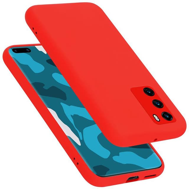 Huawei P40 Skal Fodral Case (Röd)