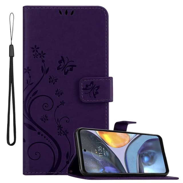 Motorola MOTO G22 Suojakuori Lompakkokotelo (Violetti)