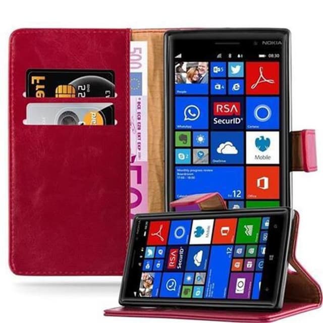 Nokia Lumia 830 Suojakuori Lompakkokotelo (Punainen)