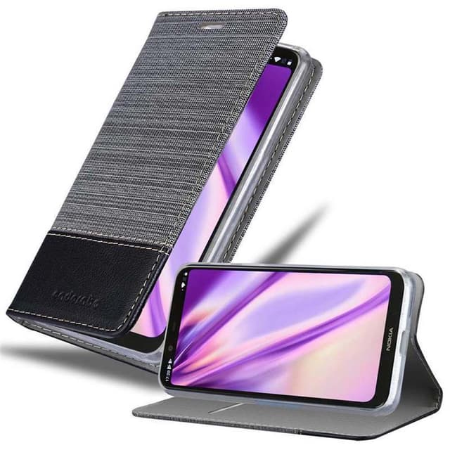 Nokia 5.1 PLUS / X5 Plånboksfodral Skal (Grå)