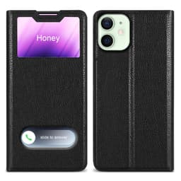 iPhone 12 MINI lommebokdeksel cover (svart)
