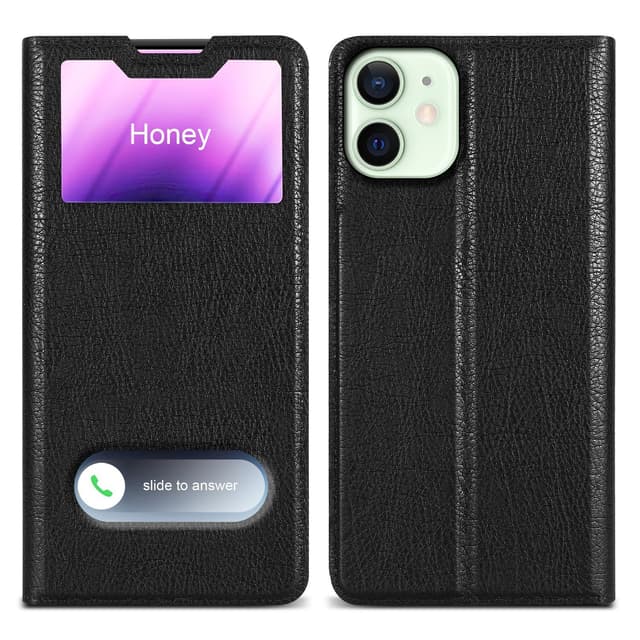 iPhone 12 MINI Plånboksfodral Skal (Svart)