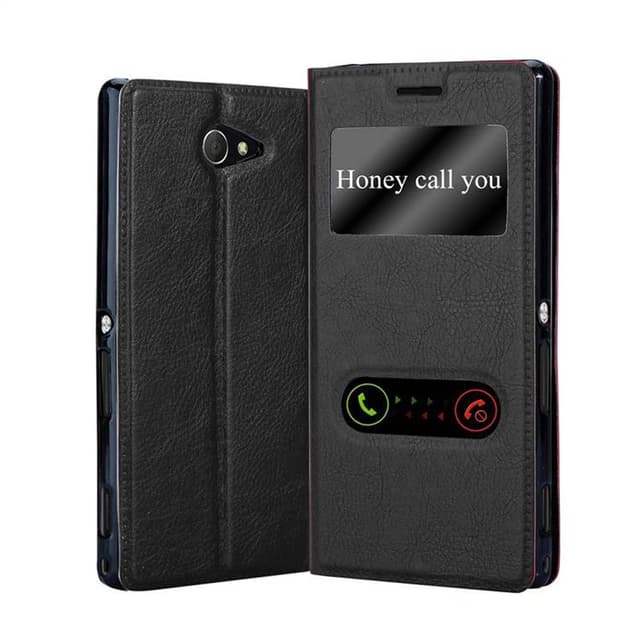 Sony Xperia M2 / M2 AQUA Plånboksfodral Skal (Svart)