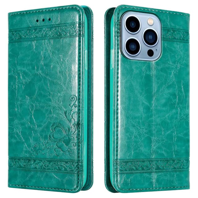iPhone 13 PRO MAX Plånboksfodral Skal (Turkos)