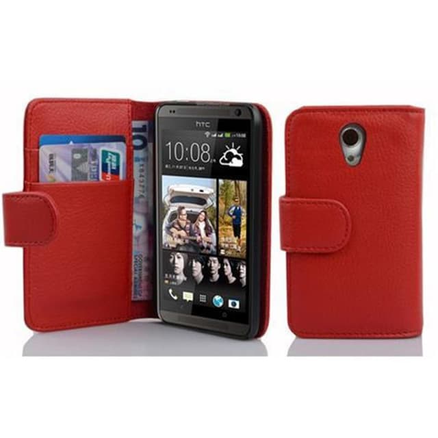 Suojakuori HTC Desire 700 Lompakkokotelo (Punainen)