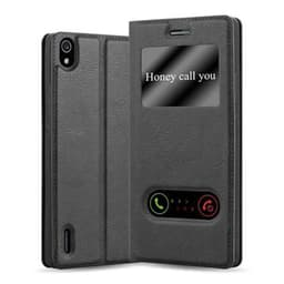 Huawei ASCEND P7 Plånboksfodral Skal (Svart)