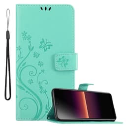 Sony Xperia L4 lommebokdeksel Blomster (Turkis)