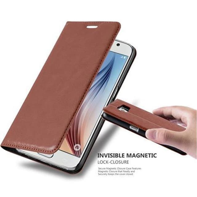 Samsung Galaxy S6 Suojakuori Lompakkokotelo (Ruskea)