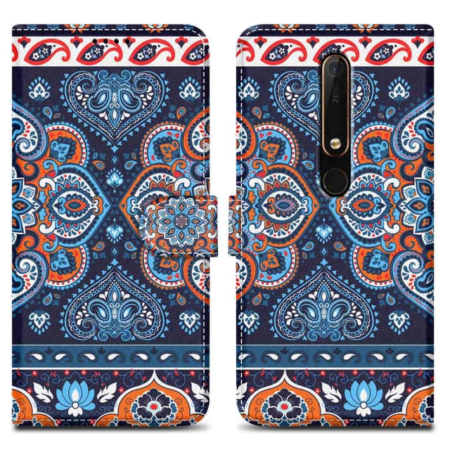Nokia 6.1 Suojakuori Lompakkokotelo (Sininen)