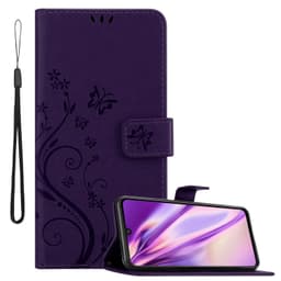 Vivo V21 4G / 5G Pungetui Cover Blomster (Lilla)