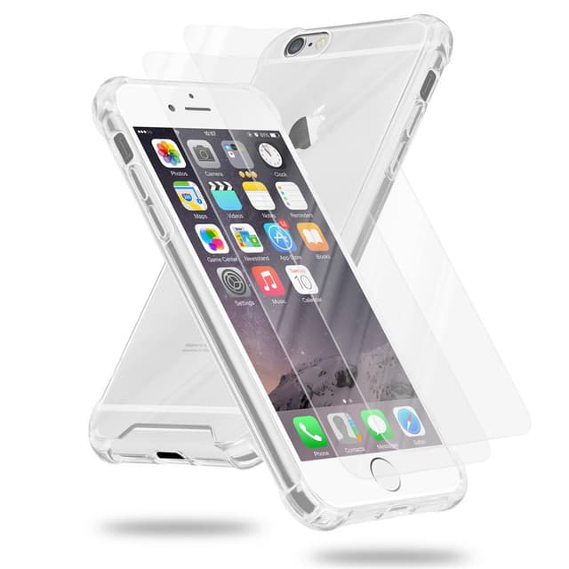 iPhone 6 / 6S Suojakuori +2 Suojakalvo (Läpinäkyvä)