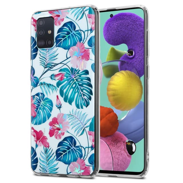 Samsung Galaxy A51 4G / M40s Fodral Skal Blommor (Vit)
