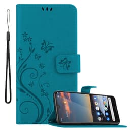 Nokia 5,3 Suojakuori Lompakkokotelo Kukka (Sininen)