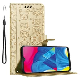 Samsung Galaxy A10 / M10 Plånboksfodral Skal (Guld)