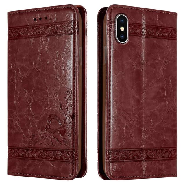iPhone XS MAX Plånboksfodral Skal (Röd)