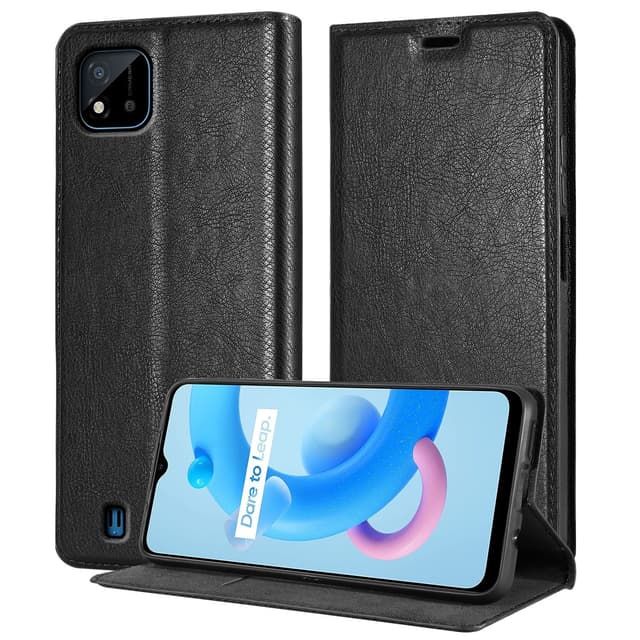 Realme C11 2021 Suojakuori Lompakkokotelo (Musta)