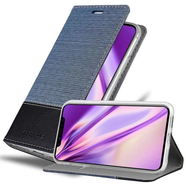 iPhone X / XS Suojakuori Lompakkokotelo (Sininen)