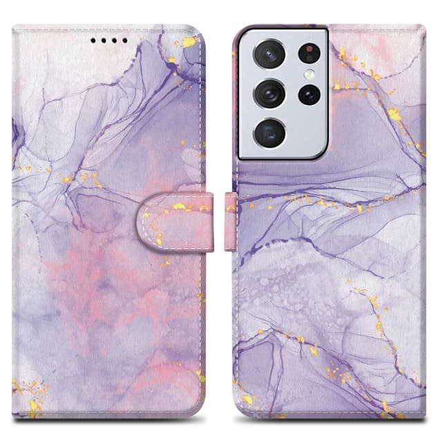 Samsung Galaxy S22 ULTRA Pungetui Cover Case (Lilla)