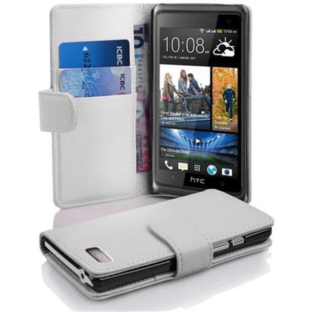 Skal HTC Desire 600 Plånboksfodral (Vit)
