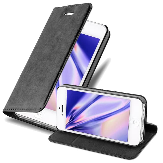 iPhone 5 / 5S / SE 2016 lommebokdeksel case (svart)