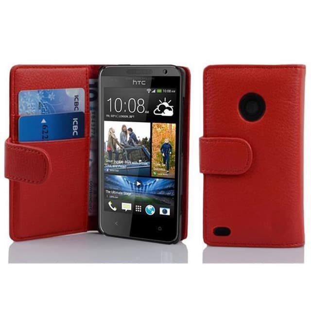 Suojakuori HTC Desire 300 Lompakkokotelo (Punainen)