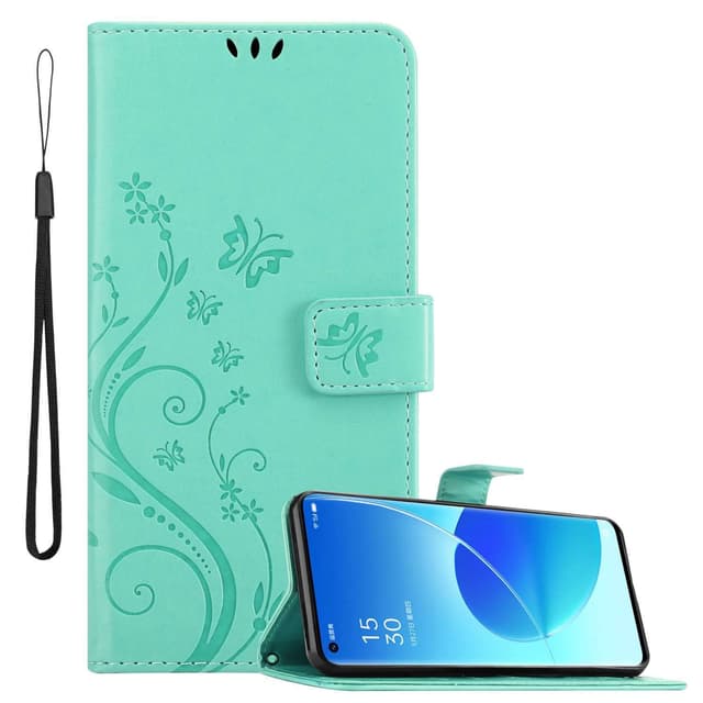 Oppo Reno6 PRO 5G Plånboksfodral Skal (Turkos)