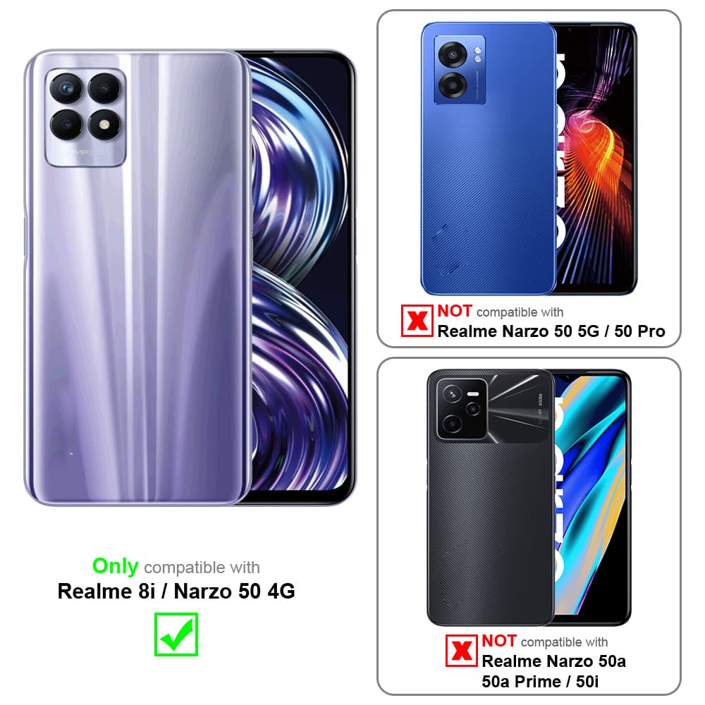 Realme 8i / Narzo 50 4G lommebokdeksel Blomster (rosa) - Elkjøp