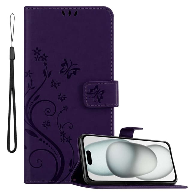 iPhone 15 Plånboksfodral Skal (Lila)
