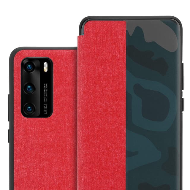 Huawei P40 Suojakuori Lompakkokotelo (Punainen)