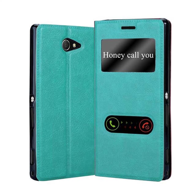 Sony Xperia M2 / M2 AQUA Plånboksfodral Skal (Turkos)