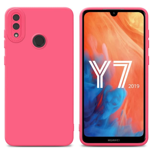 Funda Gel Huawei Y7 2019 Smoked con borde de color|Fundas antigolp