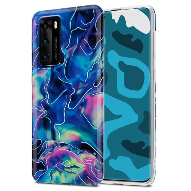 Huawei P40 Pungetui Cover Case (Blå)