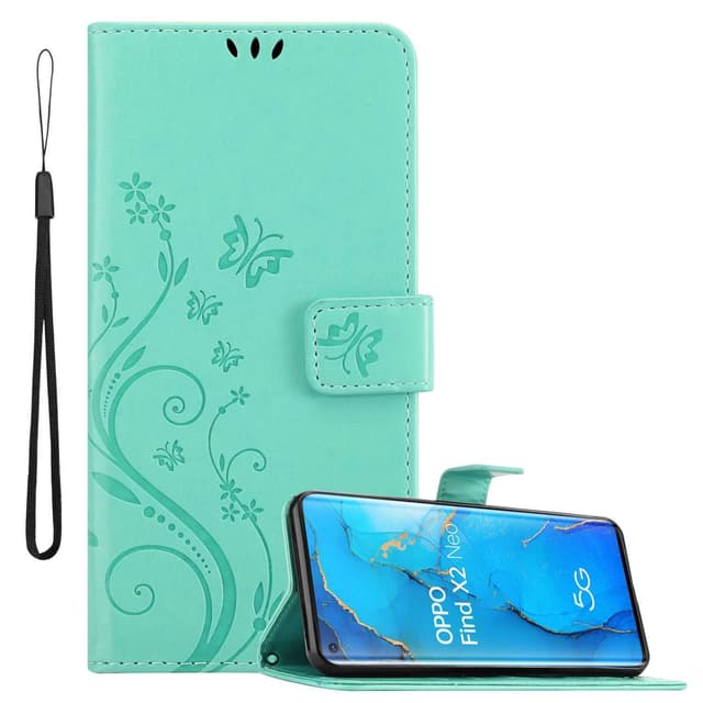 Oppo FIND X2 NEO Plånboksfodral Skal (Turkos)