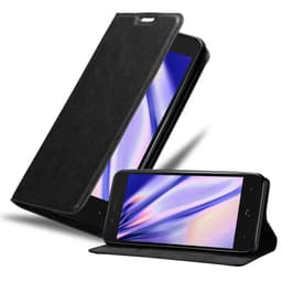 BQ Aquaris X5 PLUS Suojakuori Lompakkokotelo (Musta)