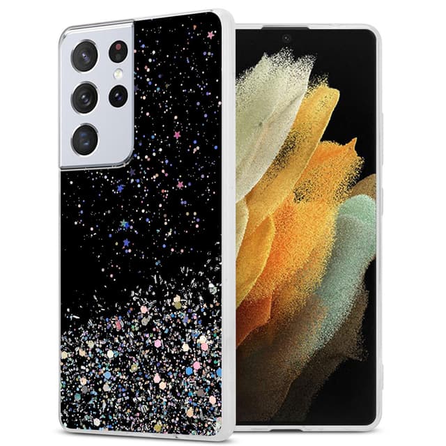 Samsung Galaxy S21 ULTRA Silikondeksel Glitter (svart)