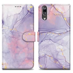 Huawei P20 Plånboksfodral Skal (Lila)